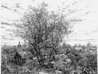 Офорт В.Зорина. Переславль осенью,  25 х 30